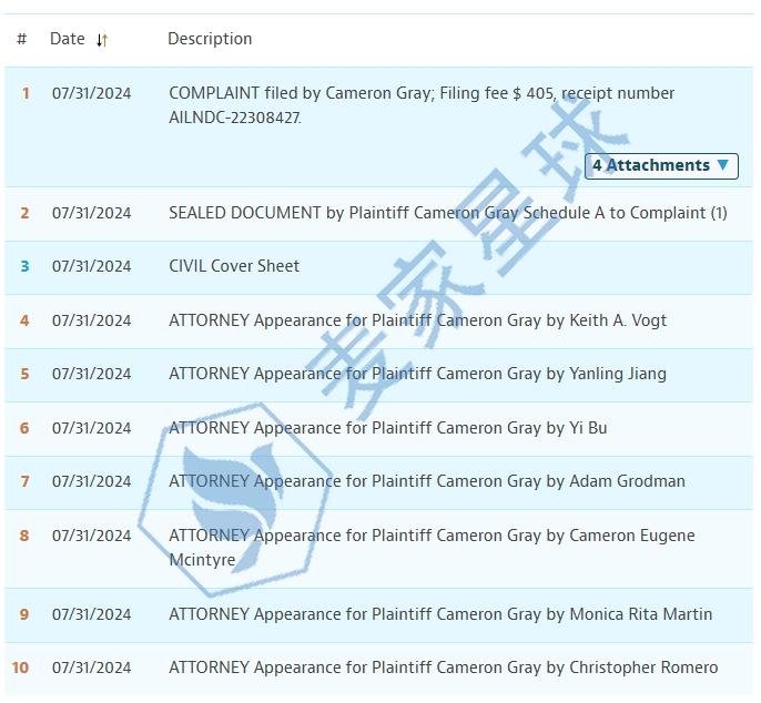 Cameron Gray Copyrights Violation Lawsuit