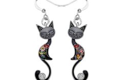 Enamel Cat Earrings