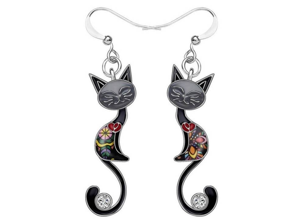 Enamel Cat Earrings