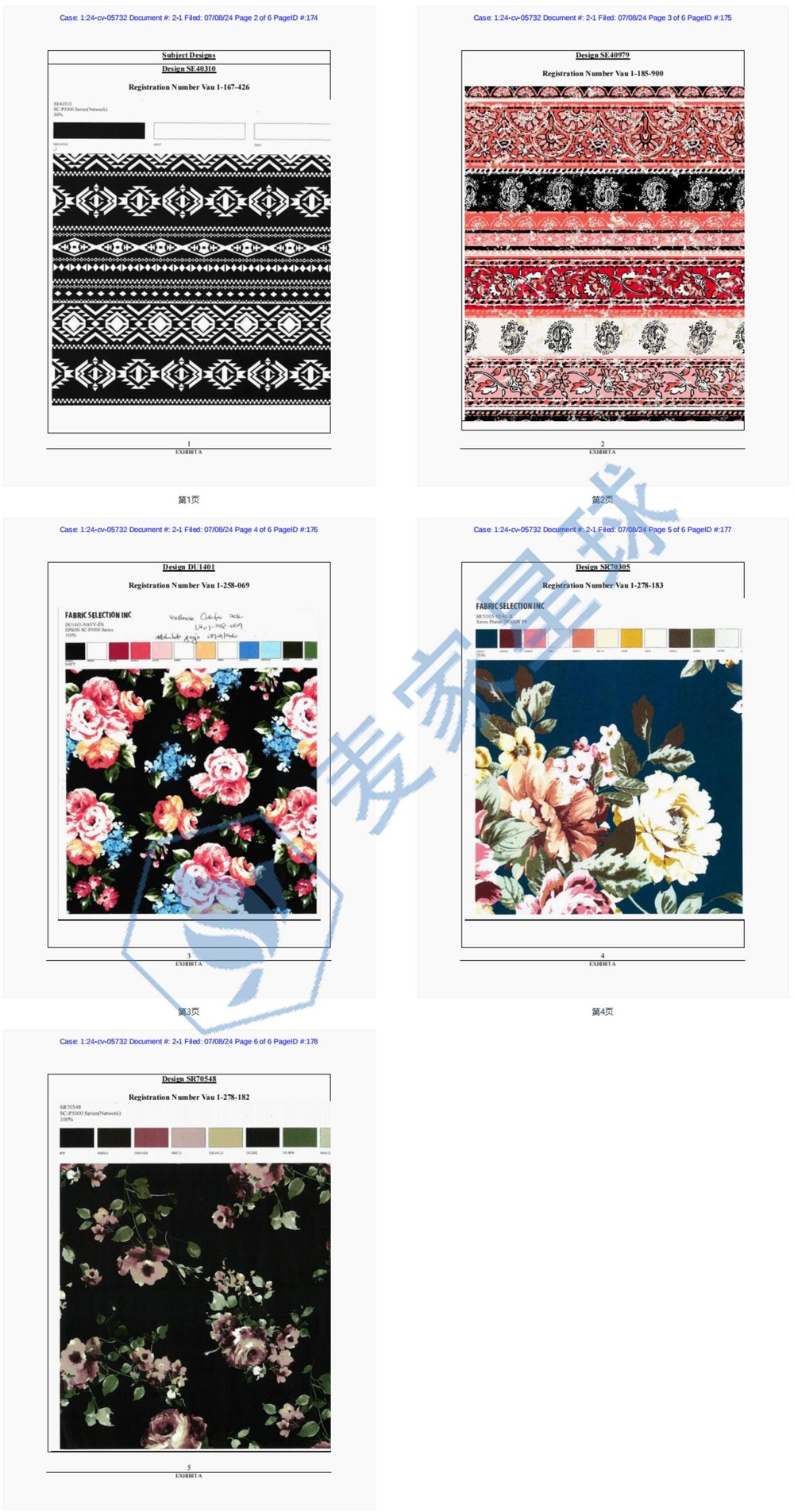 Fabric Selection Pattern Copyrights