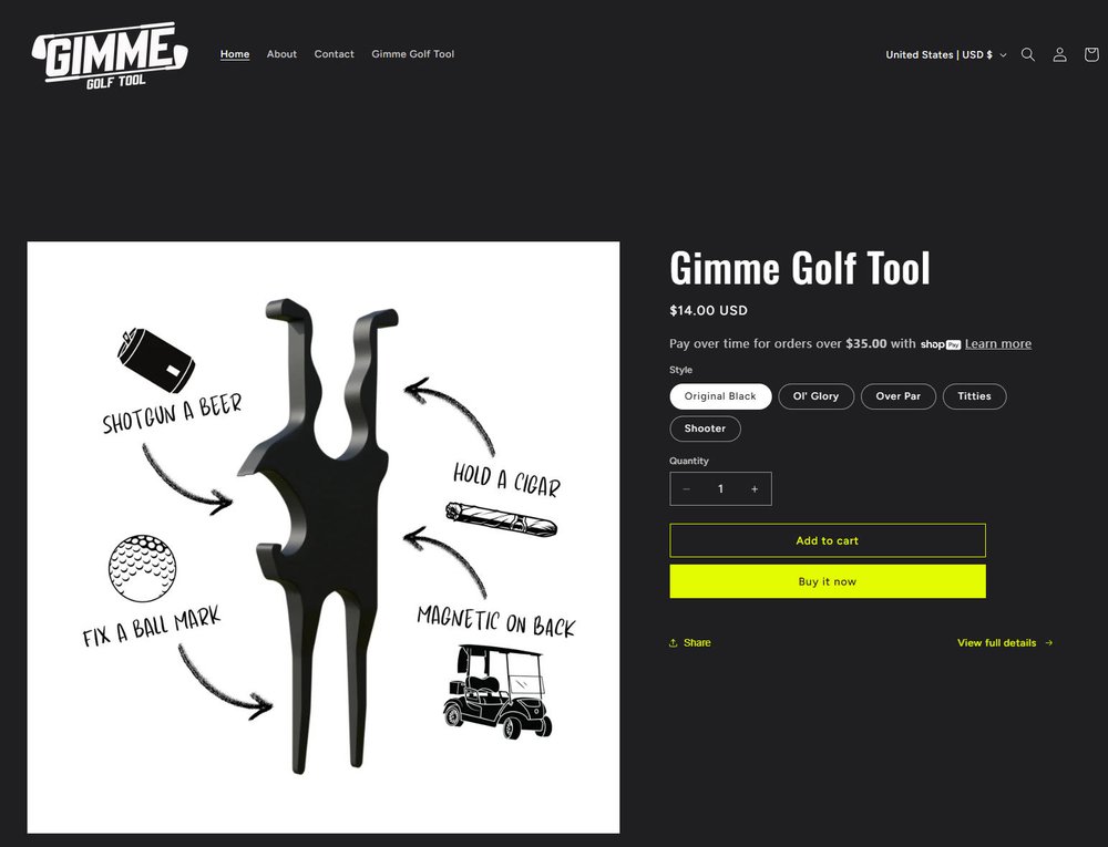 Gimme Golf Tool LLC copyright infringement cover
