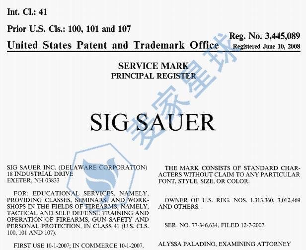Sig Sauer Trademark