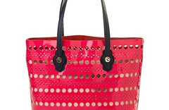 Zemiao Chen boutique leather dotted lace tote