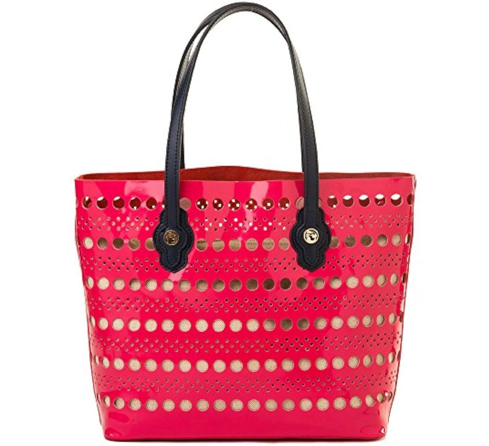 Zemiao Chen boutique leather dotted lace tote