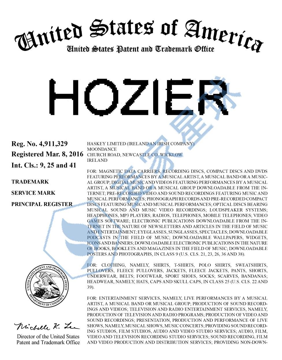 hozier trademark