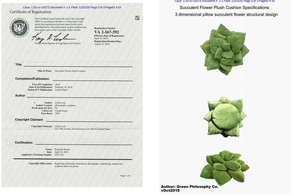 succulent flower plush cushion copyright